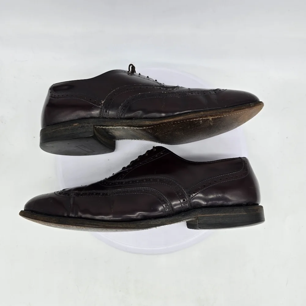 Allen Edmonds Dress Shoe Men's 11 D Chester Wingtip Oxford Burgundy Lace Up
